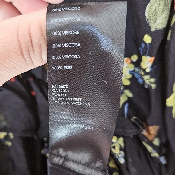 Anthropologie Jamison Ruffled Tunic – Black Floral – Size S – NWT (Repair Needed - Picture 10 of 13